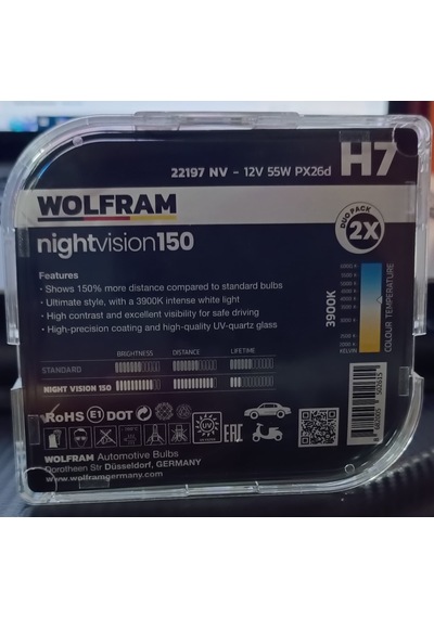 H7 Ampul Performans Ampulü +%150 Fazla Işık Ve %20 Beyaz Işık 12v