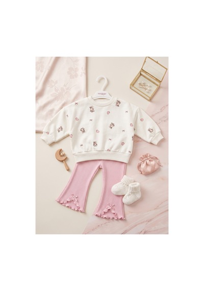Deniva Kids Kız Bebek & Çocuk Ayıcık Desenli Sweatshirt Ve İspanyol Paça Fitilli Kaşkorse Pantolon 2'li Takım Pembe Deniva Kids Kız Bebek & Çocuk Ayıcık Desenli Sweatshirt Ve İspanyol Paça Fitilli Kaşkorse Pantolon 2'li Takım Pembe