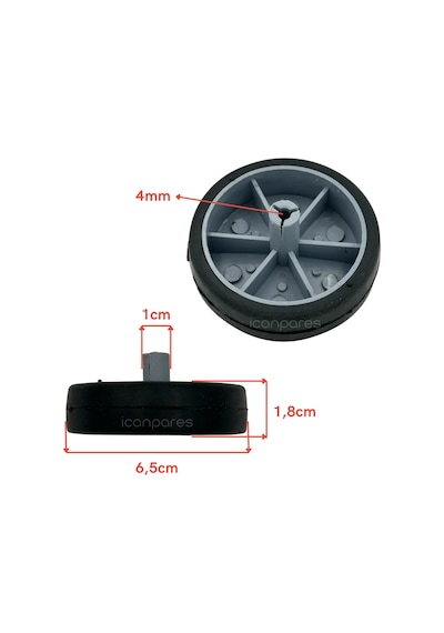 Philips İle Uyumlu Fc 9195 Süpürge Triactive Emici Başlık Tekerleği - Gri
