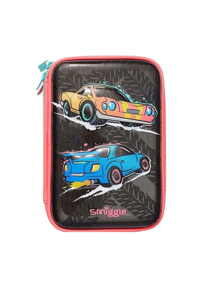 Smiggle Dynamic Üç Bölmeli Sert Kapaklı Kalem Kutusu Siyah 454635 Çok  Renkli