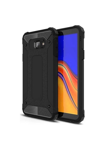 Noktaks Samsung Galaxy Uyumlu J6 Plus Kılıf Çift Katman Zırh Tank Crash Military Kapak Siyah T6264