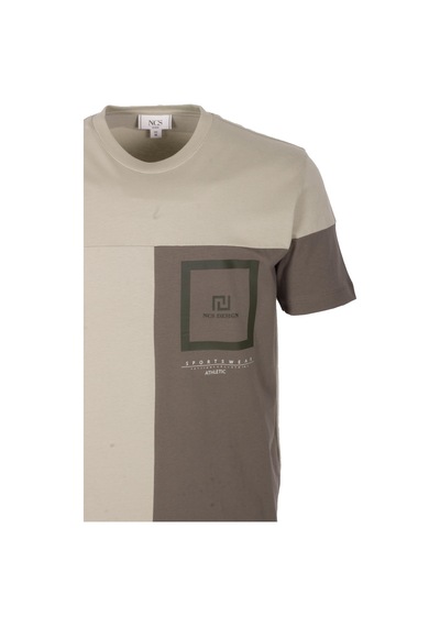 Erkek Tişört Bisiklet Yaka Haki Slim Fit %100 Pamuk T-shirt Ncs Jeans 1301 Haki