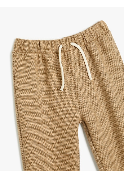 Koton Jogger Eşofman Altı Beli Bağlamalı Pamuk Karışımlı Bej Desenli 5wmb40158tk Ekru Koton Jogger Eşofman Altı Beli Bağlamalı Pamuk Karışımlı Bej Desenli 5wmb40158tk Ekru