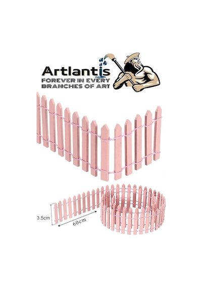 Mini Bahçe Çiti Kırmızı 3x60cm 2 Adet Dekoratif Minyatir Bahçe Çiti Okul Proje Teraryum Mini Ev Bahçe Çit