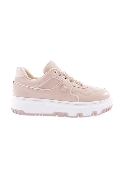 Dgn 020-22k Kadin Kalin Taban Bağcikli Dikiş Detayli Sneakers Ayakkabi 020-2252-R0152 Bej
