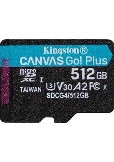 Kingston Canvas Go Plus Microsdxc Hafıza Kartı Gen4 200 Mb/sn A2 U3 V30 512 Gb Tek Paket, Adp-sdcg4/512gbsp Olmadan