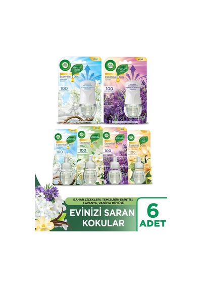 Air Wick Lavanta + Temizliğin Esintisi Elektrikli Oda Kokusu Cihaz Kit 2'li + Yedek Şişe 4'lü