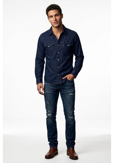 Levi's Western Erkek Kot Gömlek --mavi-- Lacivert
