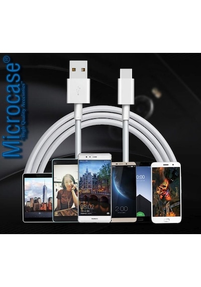 Microcase Type-C Usb Şarj Ve Data Kablosu - 3 Metre Beyaz