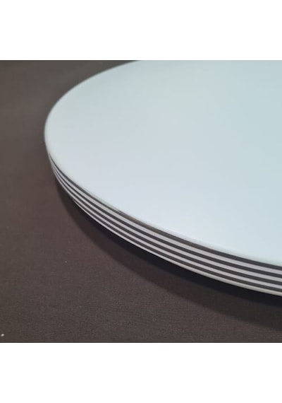35w Sıva Üstü Armatür Dekoratif Led Panel Krom Çizgili Beyaz