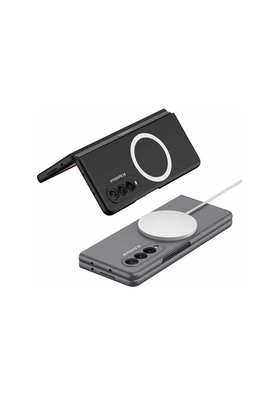 Galaxy Uyumlu Z Fold 3 Kılıf Wireless Şarj Özellikli Zore Kıpta M-safe Kapak