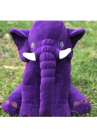 Büyük Uyku Arkadaşım Peluş Yumuşak Fil Mor - 60 Cm