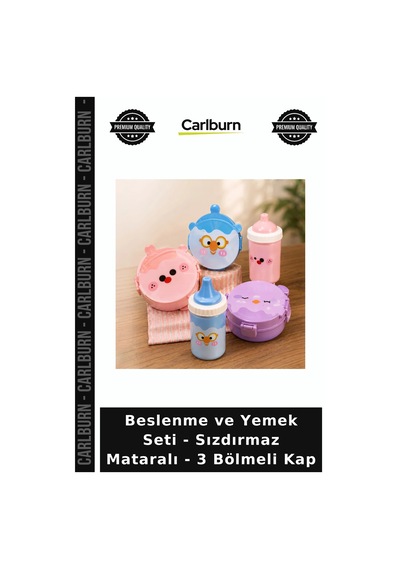 Özel Üretim Okul Kreş Çocuk Lunch Box Beslenme Ve Yemek Seti - Sızdırmaz Mataralı - 3 Bölmeli Kap Diğer