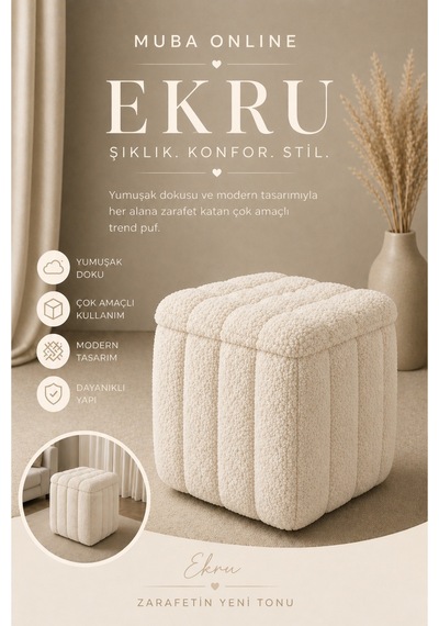 Yeni Sezon İthal Bouclé Kumaş İle Üretilmiş, Yumuşak Dokusu Ve Modern Tasarımıyla Yaşam Alanlarınıza Lüks Ve Konfor Katan Premium Puf. Ekru - 872051172 Ekru Yeni Sezon İthal Bouclé Kumaş İle Üretilmiş, Yumuşak Dokusu Ve Modern Tasarımıyla Yaşam Alanlarınıza Lüks Ve Konfor Katan Premium Puf. Ekru - 872051172 Ekru