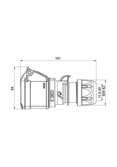 Mete Enerji 4x32a. Ip44 Uzatma Prizi- Vidalı Bağl. 406409v