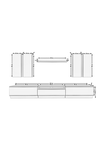 Decoraktiv Trendstyle 8ds Mdf Tv Ünitesi Tv Sehpası Beyaz - Ceviz