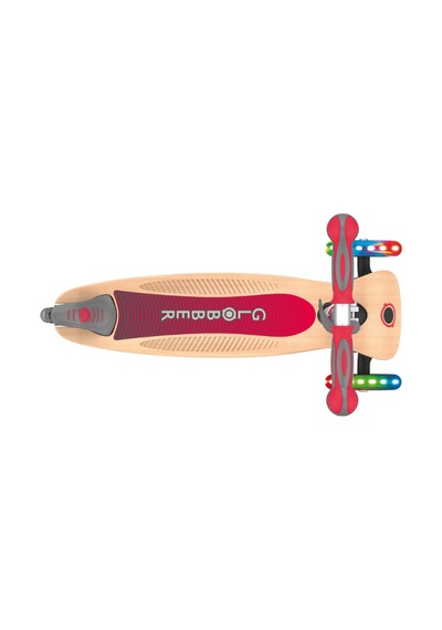 Globber Primo Wood Katlanabilir Işıklı Scooter - Kırmızı