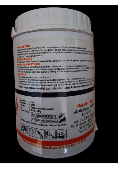 Micro Bitki Besin Ferbozin Ec Fertilizer Çinko Bor Demir Gübre 1k