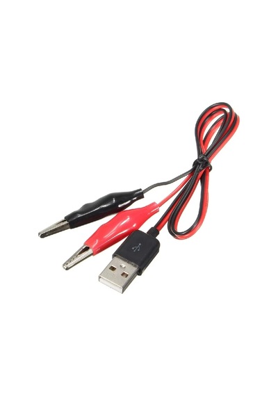 Usb Erkek Krokodil Çevirici Kablo - 5v Kaynak Test Kablosu 60cm Max 2a