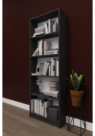 Asra Trend 5 Raflı Kitaplık K002 %100 MDF Modern Ofis Çalışma Odası Dosya Rafı Antrasit Gri Asra Trend 5 Raflı Kitaplık K002 %100 MDF Modern Ofis Çalışma Odası Dosya Rafı Antrasit Gri