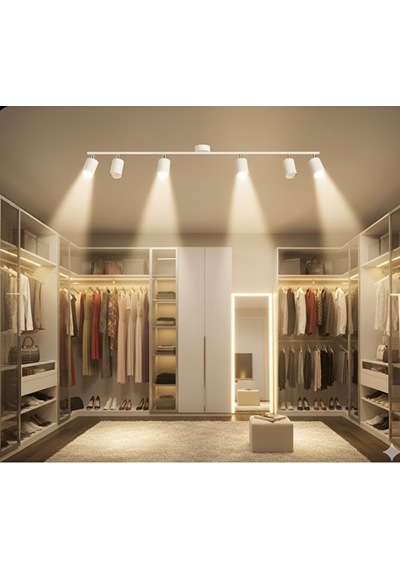 Gu10 Altılı 6 Lı Hareketli Başlık 150 Cm Beyaz Modern Led Tavan S Siyah