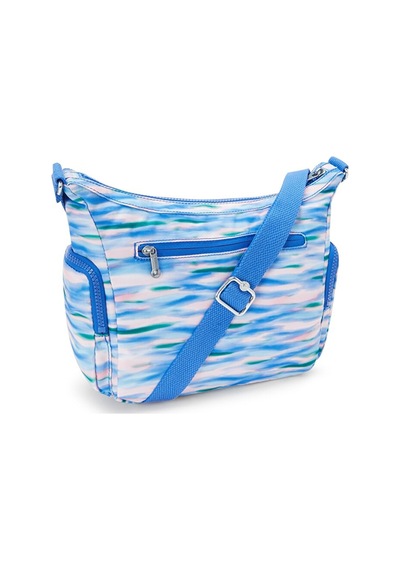 Kipling Kıplıng Gabb S Küçük Boy Omuz Çantası Desenli Dıluted Blue Beyaz - Mavi