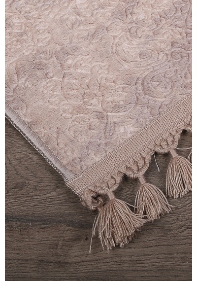 Nova Kahve 60x100 + 50x60 Cm 2'li Köşeli Ponpon Saçaklı Banyo Hal Çok Renkli