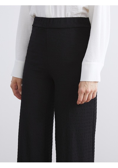 Lcw Everyday Siyah Beli Lastikli Dokulu Kadın Pantolon
