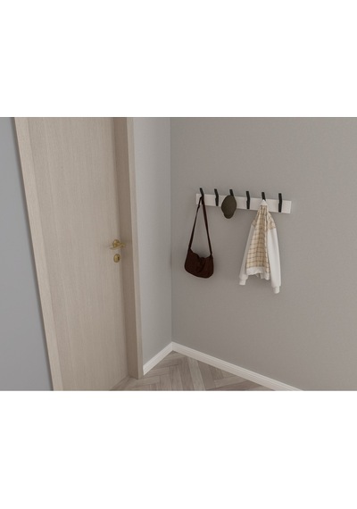 Hepsi3boyutlu Modern Duvar & Kapı Kanca Askılık - 6 Adet Siyah Kanca Askılık - Model No : 3 Siyah