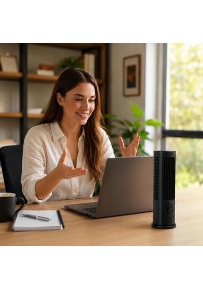 Hepu Hp-f21 Usb Şarjlı Sessiz Kule Tipi Masaüstü Mini Fan 3 Kademeli