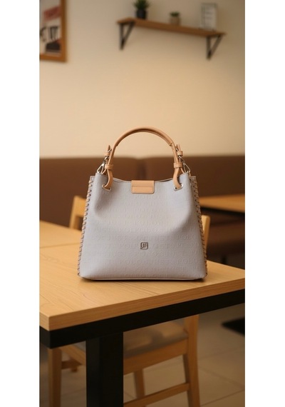Just Polo Kadın Su Geçirmez Ayarlanabilir Askılı Büyük Boy Lüks Omuz Çantası Shoulder Bag Ebat: 27 X 30 Cm Gri - Camel