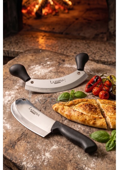 Lazbisa Mft-472 İncisive Serisi Pizza Salata Börek Pide Bıçağı Kıyma Bıçağı 2 Li Set Günlük Kullanım