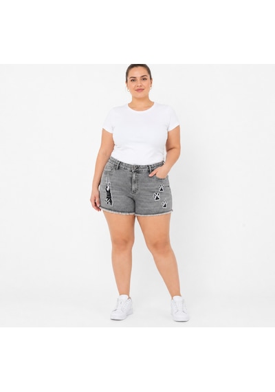 Zanessi Fashıon Zanessi Büyük Beden Denim Şort Kedi Nakışlı Pamuklu Elastan Yazlık Kadın Jean Şort Siyah Zanessi Fashıon Zanessi Büyük Beden Denim Şort Kedi Nakışlı Pamuklu Elastan Yazlık Kadın Jean Şort Siyah