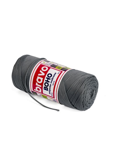 Boho Polyester Makrome İplik 2 Mm 200 Gr 230 Metre No: 4 Renk Kodu: 64 Gri