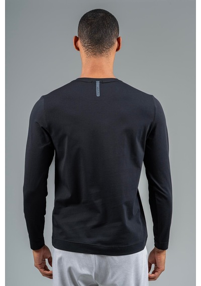 Maraton Regular Erkek Bisiklet Yaka Siyah- Sweatshirt Siyah-