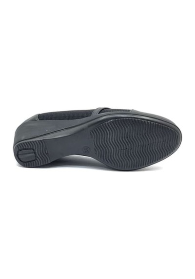 Norfix 021 Kadın Dolgu Topuklu Comfort Ayakkabı Siyah Krem