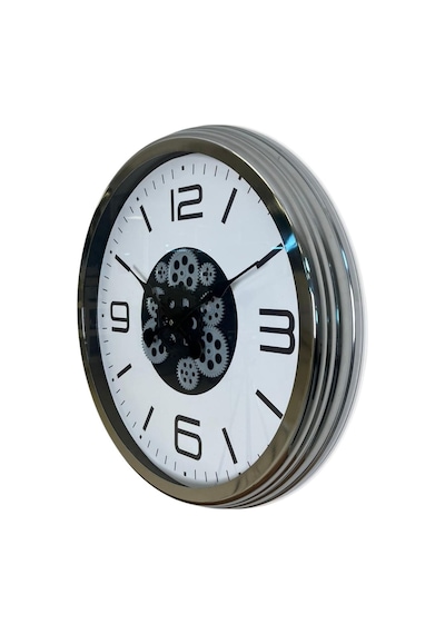 Krom Modern 60 Cm Çarklı Duvar Saati 11