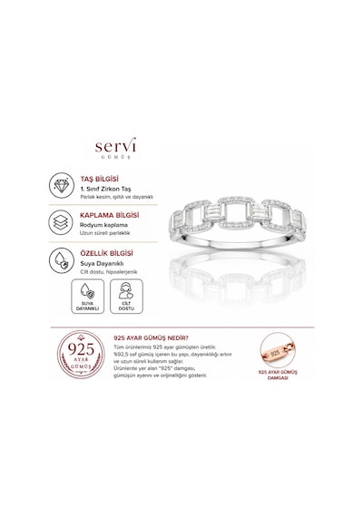 Servi 925 Ayar Gümüş Baget Bond Yüzük-22