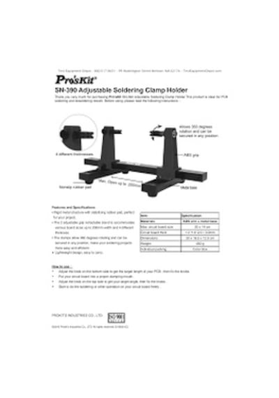 Proskit Sn-390 Metal Pcb Tutucu Bord Tutucu Dönebilen Mengene