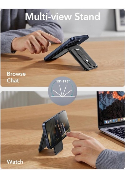Esr Standlı Magsafe Cüzdan Halolock Wallet - Siyah Siyah