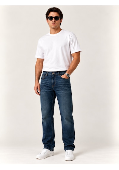 Vigoss Erkek Regular Fit Mıd Rıse Leg Pantolon 73519-73618 Blue Black