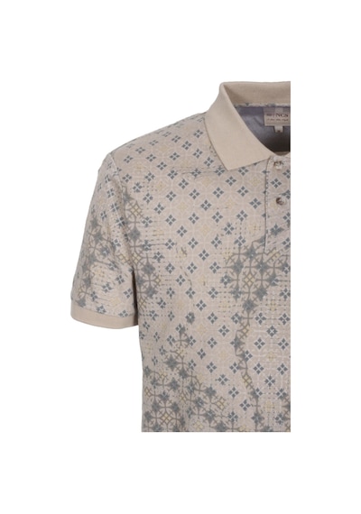 Erkek Polo Yaka Tişört Vizon Slim Fit Ribanalı Kol Pamuklu Baskılı T-shirt Ncs Jeans 1252-vizon Vizon