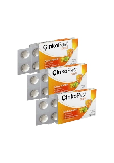 Çinkopast C Vitamin, Ihlamur, Bal 3 x 12 Pastil