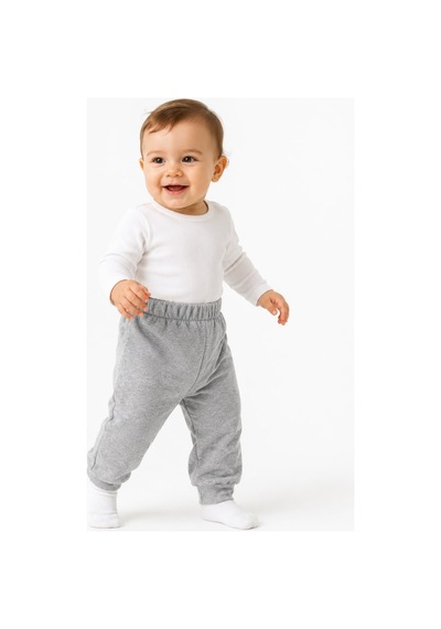 H&c Coolboy H&c %100 Pamuk Penye Bebek Tek Alt Pantalon 0-36 Ay gri