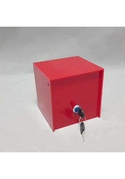 Kare Tipbox - Bahşiş Kutusu Kırmızı - 14x14xh13cm