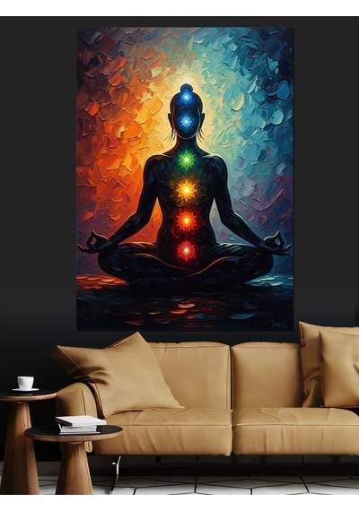 Ahşap Tablo Çakra Meditasyon Yoga Figürü İnsan Figürlü Tablolar
