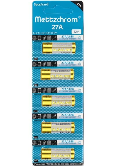 Mettzchrom 27a 12v Alkalin Pil 5 Adet Oto Ve Kapı Kumanda Pili