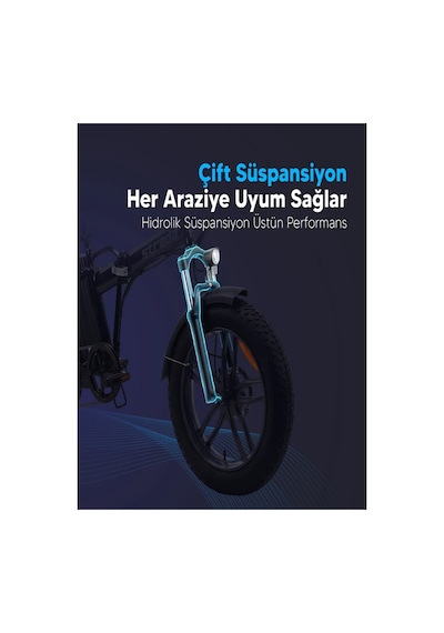 E-bro Hidrolik Disk Fat Bike Katlanabilir 20 Jant Elektrikli Bisiklet Turuncu