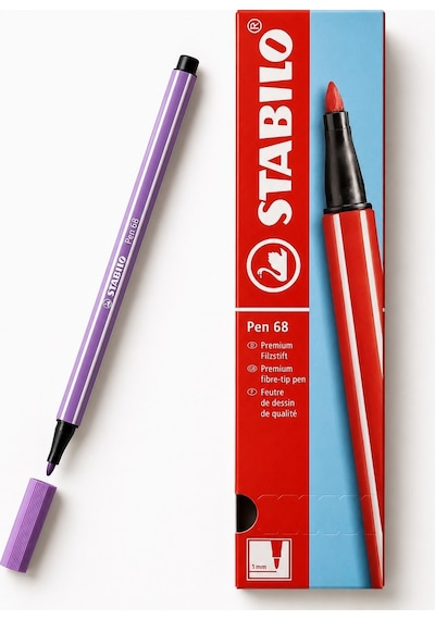 Keçe Uçlu Boya Kalemi 1 Mm Gri Menekşe 68/62 10 Lu Paket