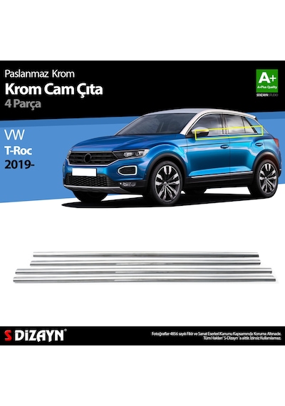 S-dizayn Vw T-roc Krom Cam Çıtası 4 Prç. 2019-2021